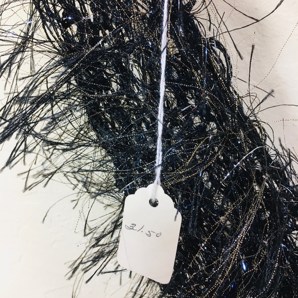 Sparkly Witchy Crochet Triangle Scarf Black & Gold & Blue - Picture 5 of 6